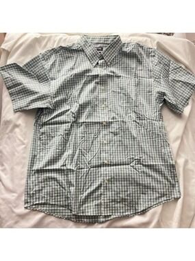 Mens Kirkland Signature Non-Iron Stretch Plaid Shirt Size XL